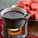 Watermelon and Spicy Mayan Dark Chocolate Fondue